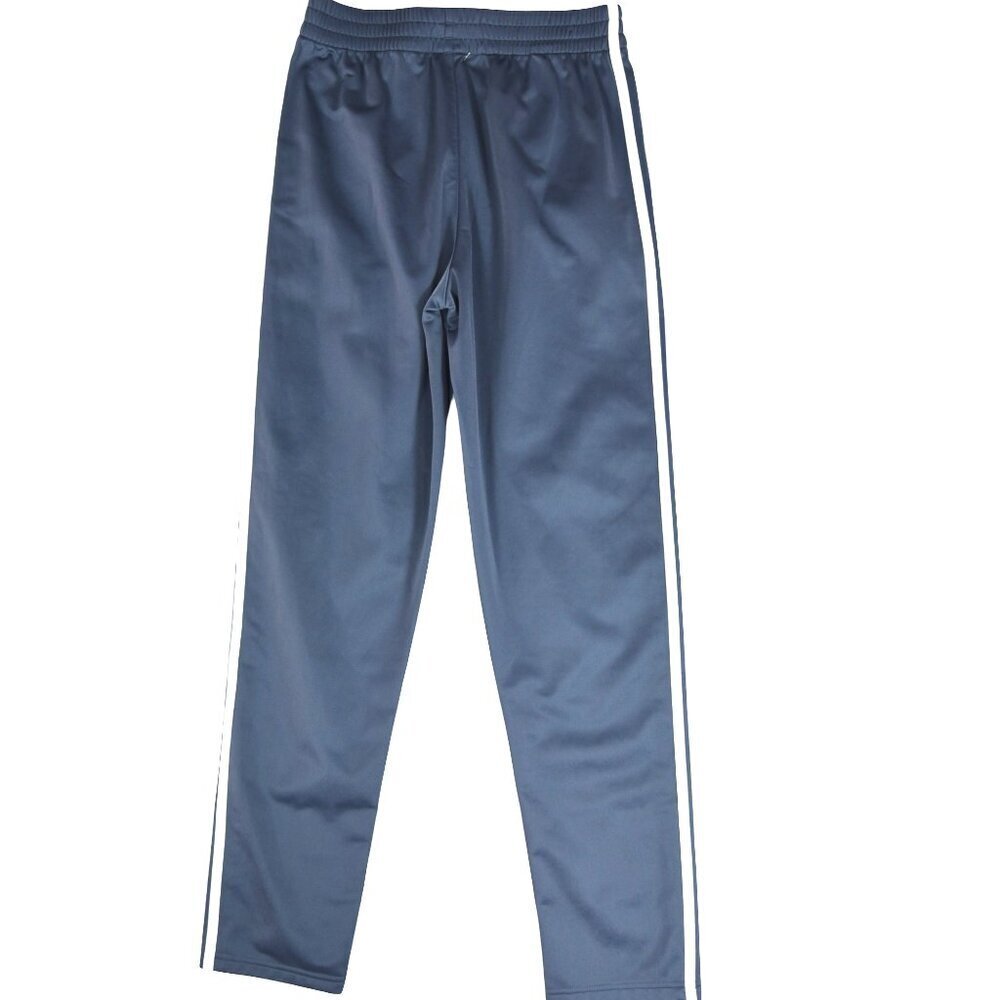 Adidas Grey Blue Track Pants Size Youth 14/16 Regular Fit 3-Stripes - Picture 2 of 5
